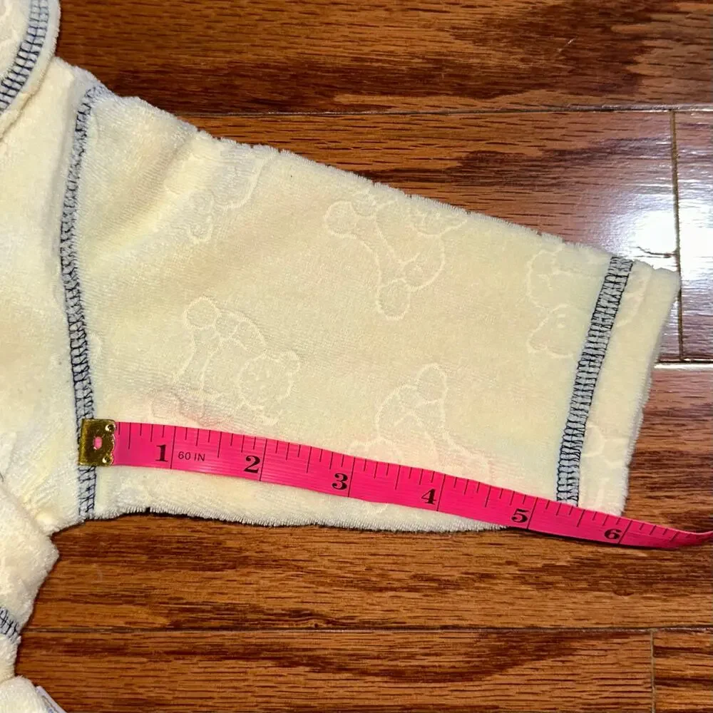Vintage 90s McBaby Yellow Terry Teddy Bear One Piece Footie Jumpsuit Size 3/6M